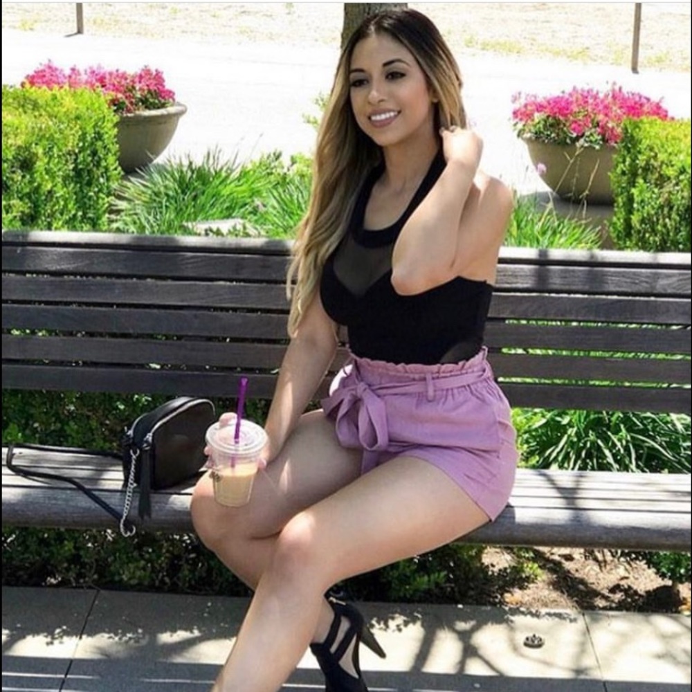 LILAC PAPERBAG SHORTS